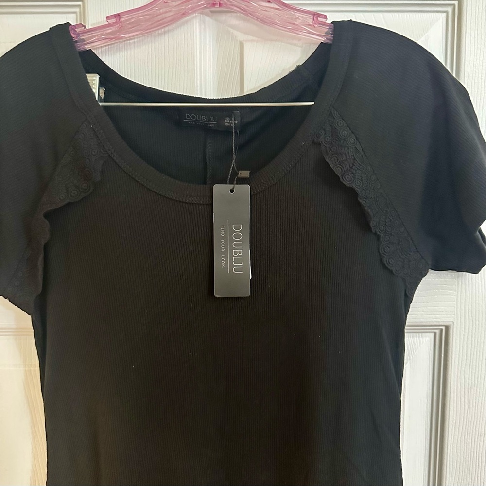 Doublju Black Knit Top - Picture 2 of 5